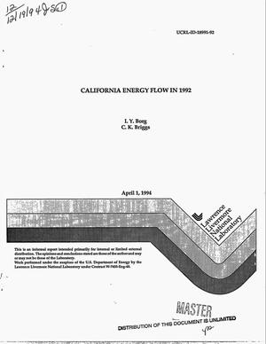 California energy flow in 1992