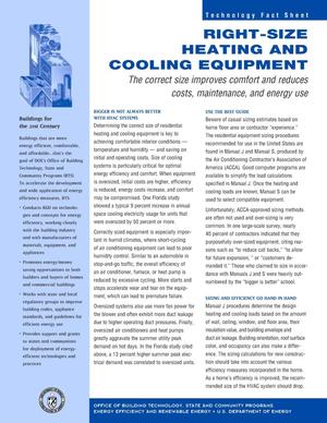 Right-Size Heating and Cooling Equipment