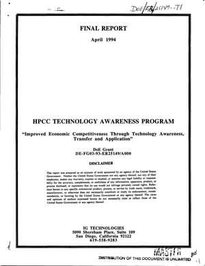HPCC technology awareness program: Improved economic competitiveness through technology awareness, transfer and application. Final report