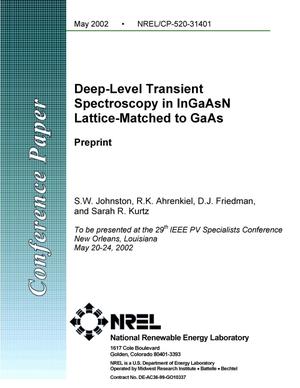 Deep-Level Transient Spectroscopy in InGaAsN Lattice-Matched to GaAs: Preprint