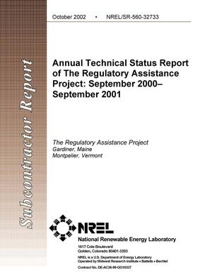 Annual Technical Status Report of the Regulatory Assistance Project: September 2000--September 2001