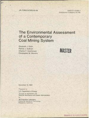 The Environmental Assessment of a Contemporary Coal Mining System