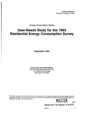 User-needs study for the 1993 residential energy consumption survey