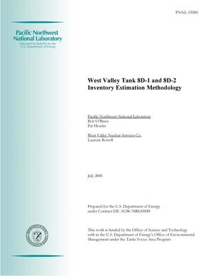 West Valley Tank 8D-1 and 8D-2 Inventory Estimation Methodology