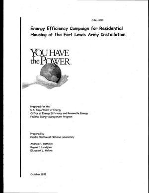 Energy Efficiency Campaign for Residential Housing at the Fort Lewis Army Installation