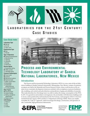 Process and Environmental Technology Laboratory at Sandia National Laboratories, New Mexico: Laboratories for the 21st Century Case Studies (Revision)