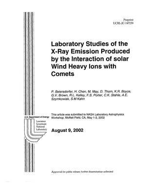 Laboratory Studies of the X-Ray Emission Produced by the Interaction of Solar Wind Heavy Ions with Comets