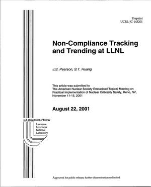 Non-Compliance Tracking and Trending at LLNL