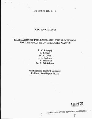 Evaluation of FTIR-based analytical methods for the analysis of simulated wastes