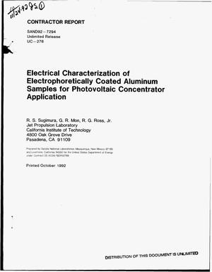 Electrical characterization of electrophoretically coated aluminum samples for photovoltaic concentrator application