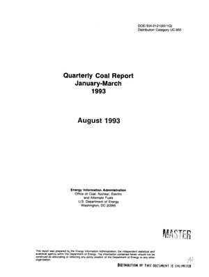 Quarterly coal report, January--March 1993