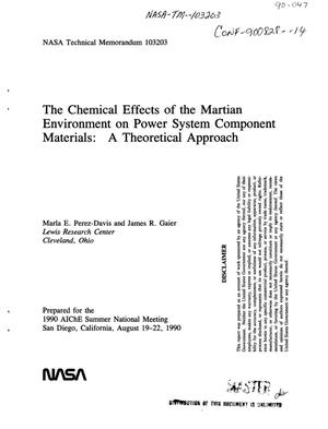 The chemical effects of the Martian environment on power system component materials: A theoretical approach
