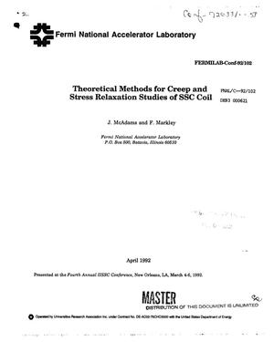 Theoretical methods for creep and stress relaxation studies of SSC coil