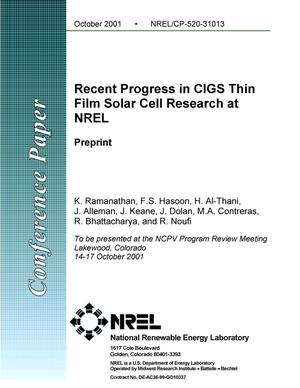 Primary view of object titled 'Recent Progress in CIGS Thin Film Solar Cell Research at NREL: Preprint'.