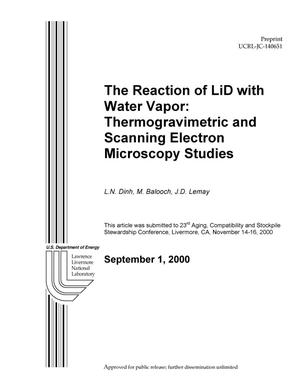 Reaction of LiD with water vapor: thermogravimetric and scanning electron microscopy studies