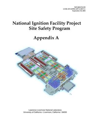 National Ignition Facility Project Site Safety Program Appendix A