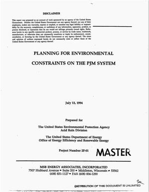 Planning for environmental constraints on the PJM system