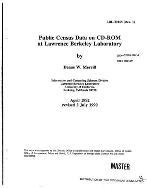 Public census data on CD-ROM at Lawrence Berkeley Laboratory. Revision 1