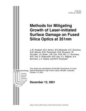 Methods for Mitigating Growth of Laser-Initiated Surface Damage on Fused Silcia Optics at 351nm