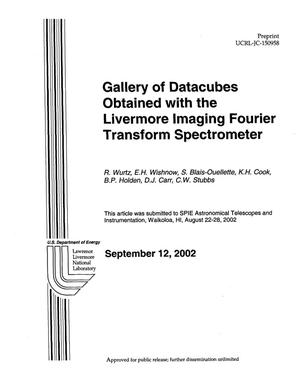 Gallery of Datacubes Obtained with the Livermore Imaging Fourier Transform Spectrometer