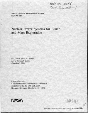 Nuclear power systems for Lunar and Mars exploration