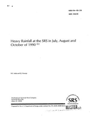 Heavy rainfall at the SRS in July, August and October of 1990
