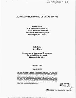 Automatic monitoring of valve status