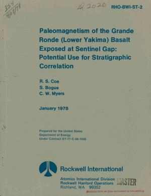 Paleomagnetism of the Grande Ronde (Lower Yakima) Basalt Exposed at Sentinel Gap: Potential Use for Stratigraphic Correlation.
