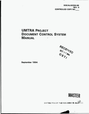 UMTRA Project document control system manual