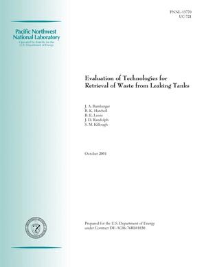 Evaluation of Technologies for Retrieval of Waste from Leaking Tanks