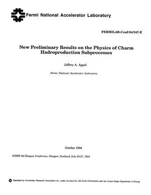 New preliminary results on the physics of charm hadroproduction subprocesses