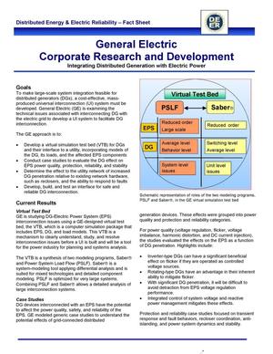 General Electric Corporate Research and Development: Integrating Distributed Generation with Electric Power