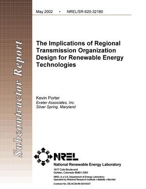 Implications of Regional Transmission Organization Design for Renewable Energy Technologies