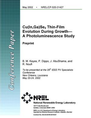 Cu(In,Ga)Se2 Thin-Film Evolution During Growth - A Photoluminescence Study: Preprint