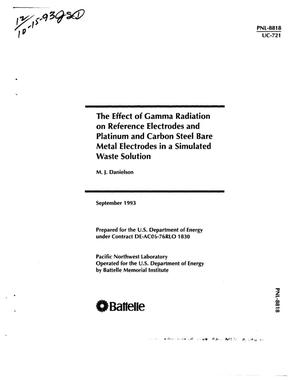 The effect of gamma radiation on reference electrodes and platinum and carbon steel bare metal electrodes in a simulated waste solution. Final report