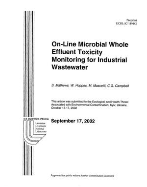 On-Line Microbial Whole Effluent Toxicity Monitoring for Industrial Wastewater