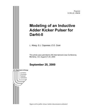 Modeling of an inductive adder kicker pulser for DARHT-II