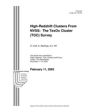 High-Redshift Clusters form NVSS: The TexOx Cluster (TOC) Survey