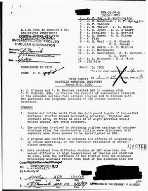 Trip report, Battelle Memorial Institute, March 8--9, 1955