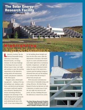 Highlighting High Performance: The Solar Energy Research Facility, Golden, Colorado (Revised)