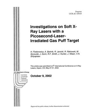Investigation on Soft X-Ray Lasers with a Picosecond-Laser-Irradiated Gas Puff Target