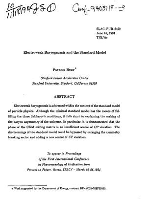 Electroweak baryogenesis and the standard model