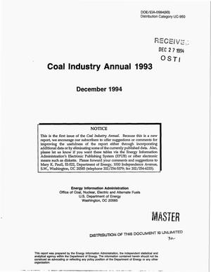Coal industry annual 1993