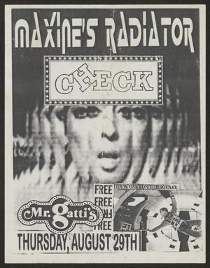 Primary view of object titled '[Maxine's Radiator, Check poster]'.