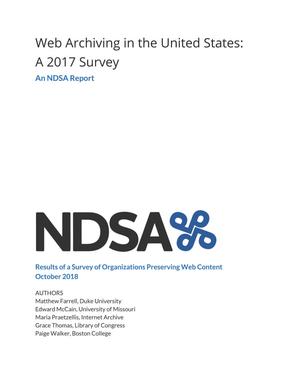 Primary view of object titled 'Web Archiving in the United  States: A 2017 Survey'.