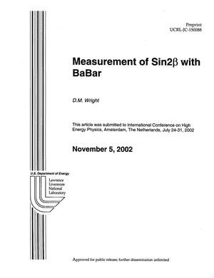 Measurement of Sin2(beta) with BaBar