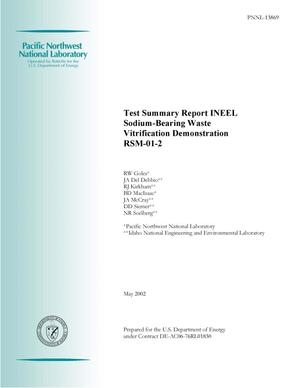 Test Summary Report INEEL Sodium-Bearing Waste Vitrification Demonstration RSM-01-2