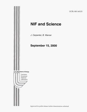 NIF and science