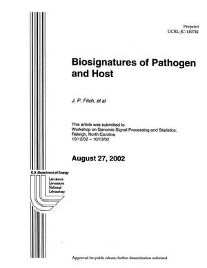 Biosignatures of Pathogen and Host