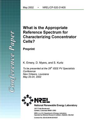 What is the Appropriate Reference Condition for Optimizing Concentrator Cells? Preprint